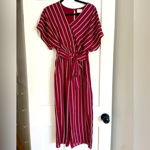 Sienna Sky Medium Deep Red Striped Romper
